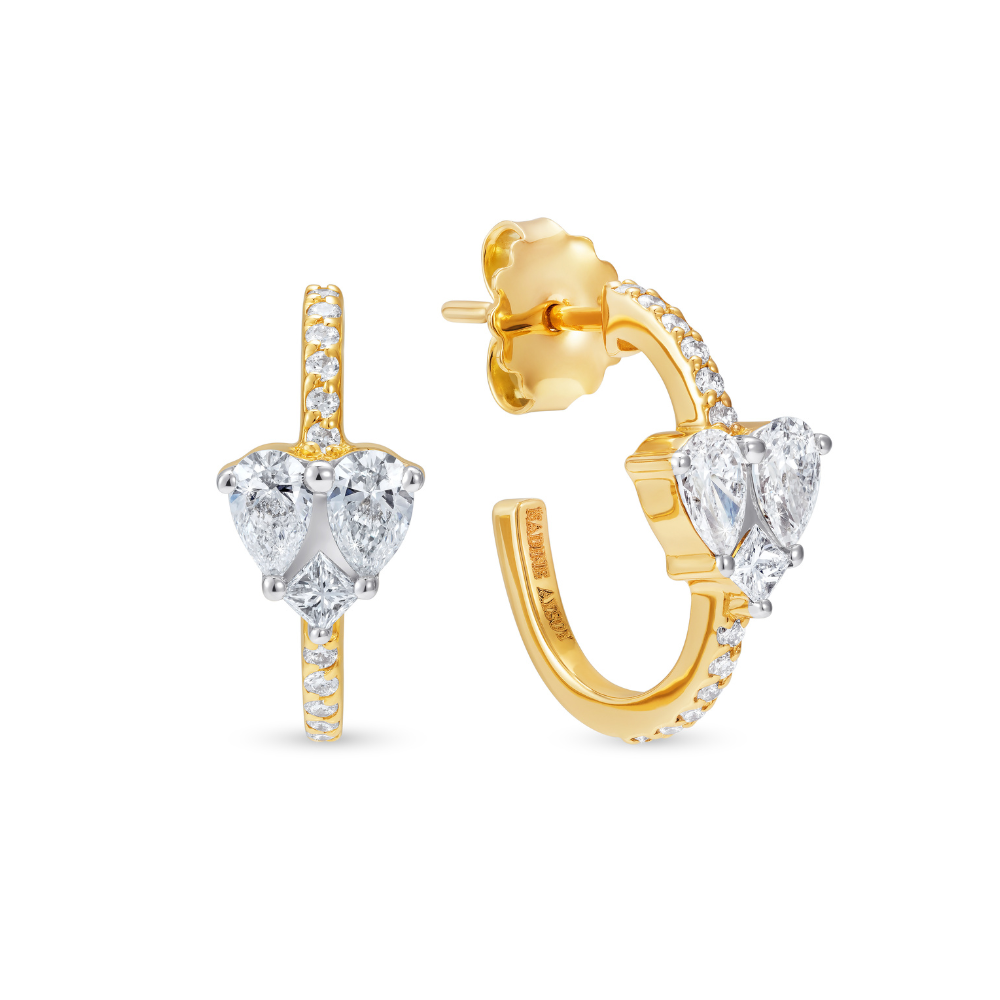 Le Cercle Illusion Diamond Heart Hoop Earrings