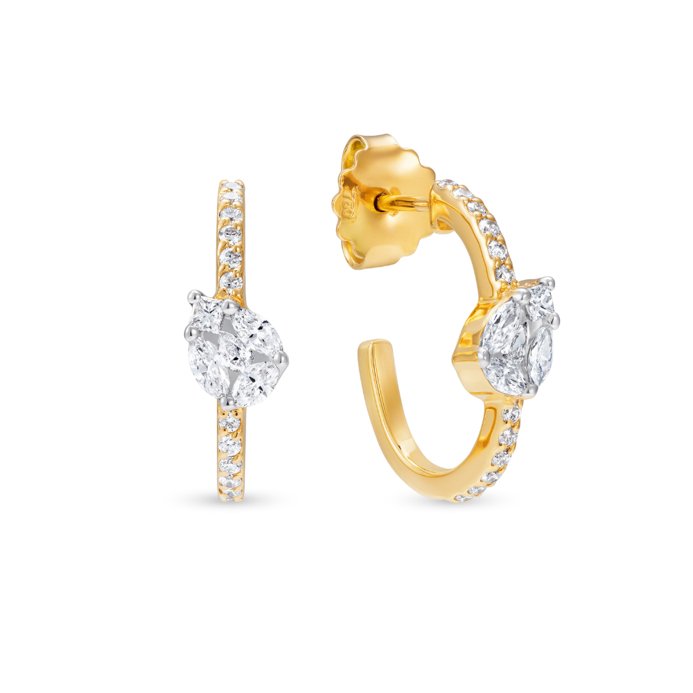 Le Cercle Illusion Diamond Pear Hoop Earrings