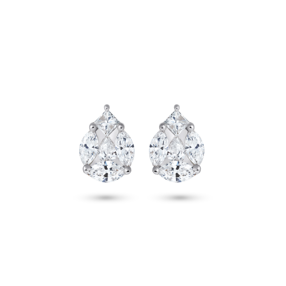 Le Cercle Illusion Pear Shaped Stud Earrings