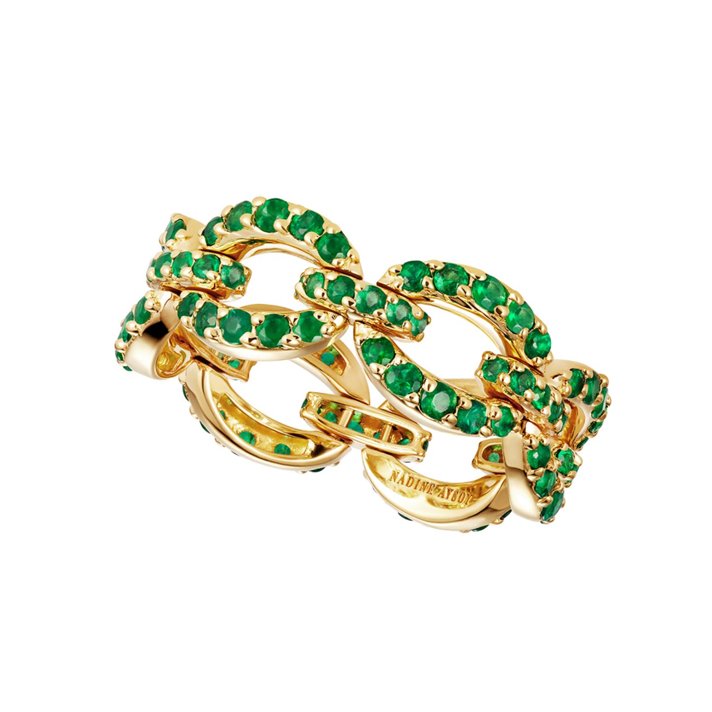 Catena Petite Pavé Emerald Ring