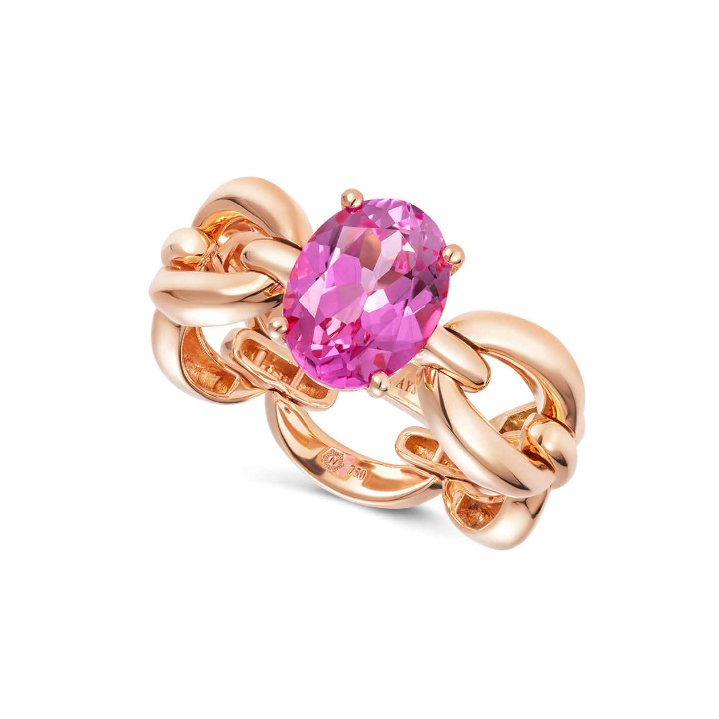 Catena Oval Pink Topaz Ring
