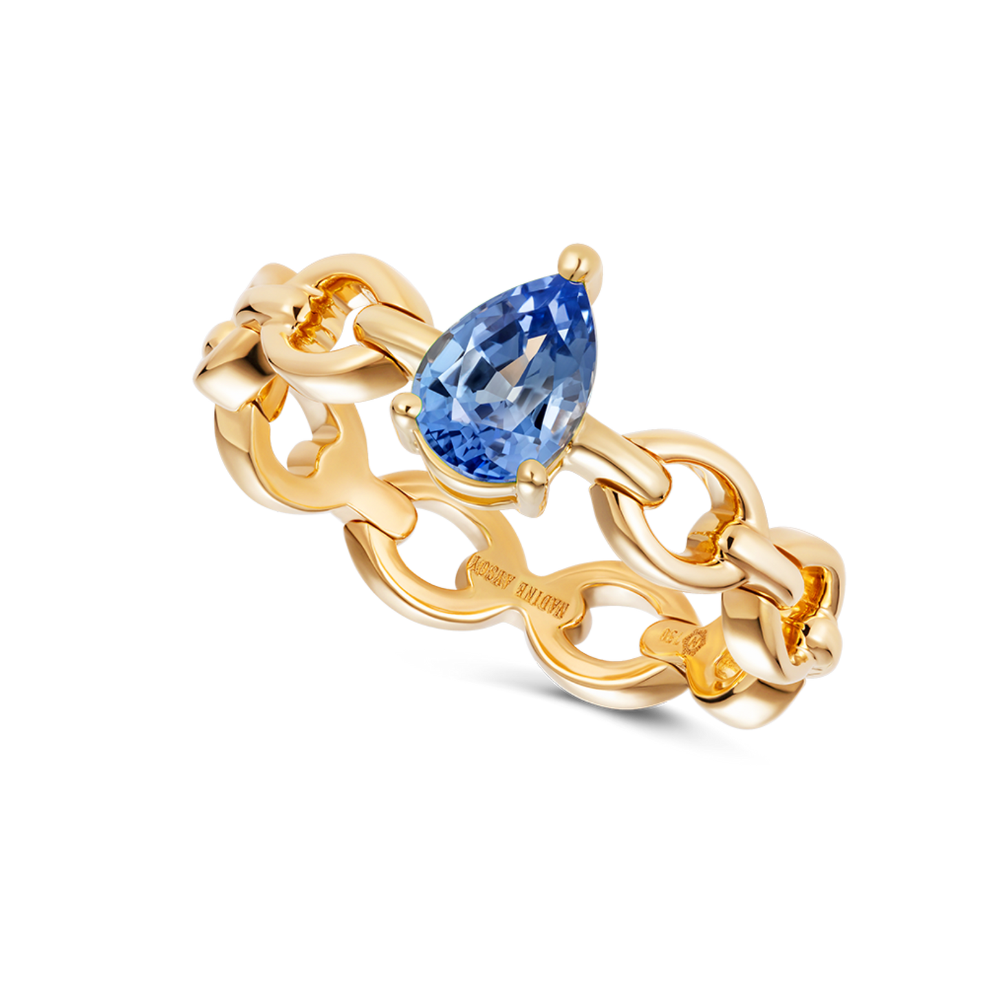 Catena Mini Pear Shaped Blue Sapphire Ring