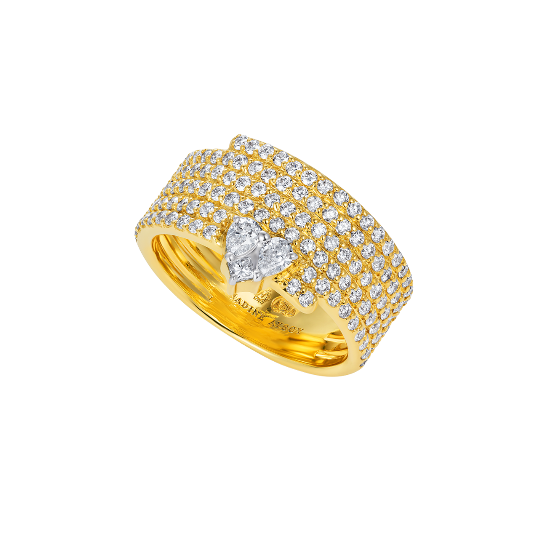 Le Cercle Illusion Heart Shaped Pavé Ring