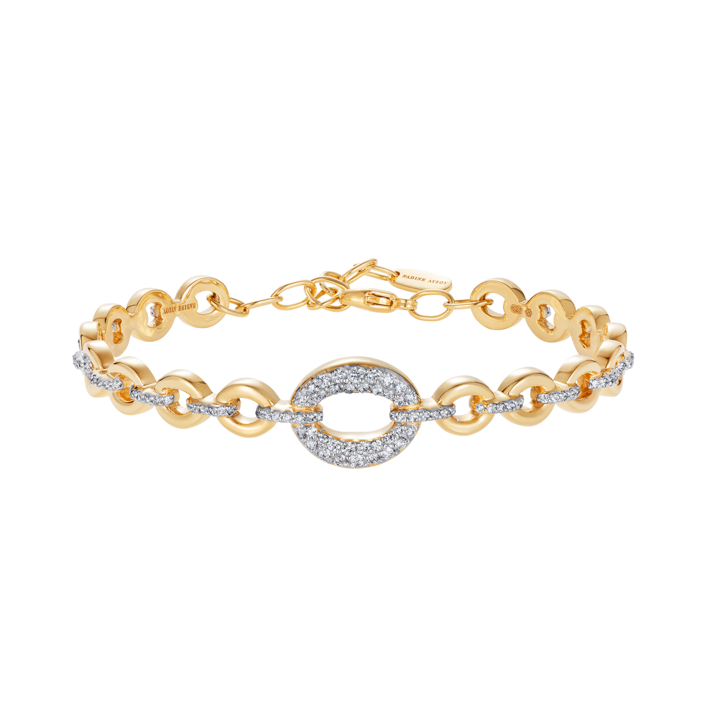 Catena Diamond Bangle in 18k yellow gold (16.65g) with brilliant cut diamonds (0.83ct).
