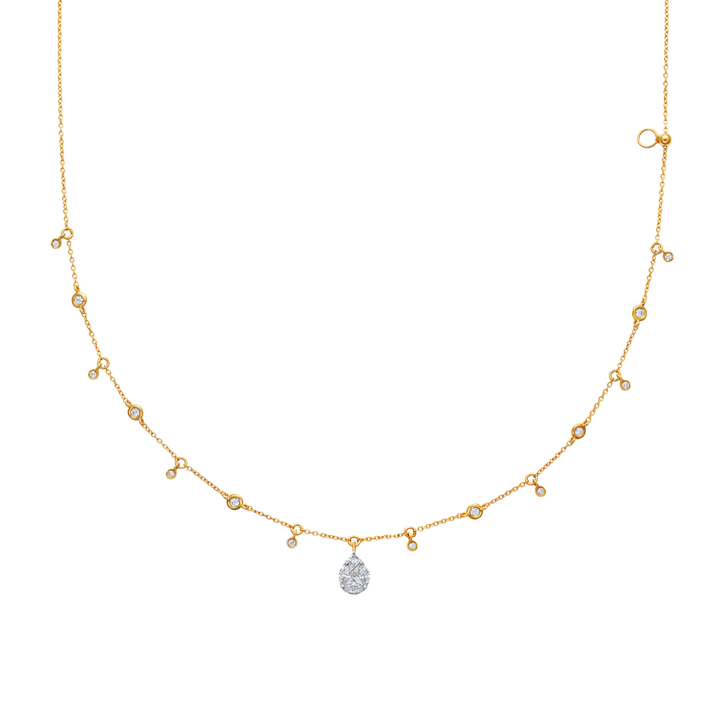 Catena Illusion Diamond Pear Charm Necklace