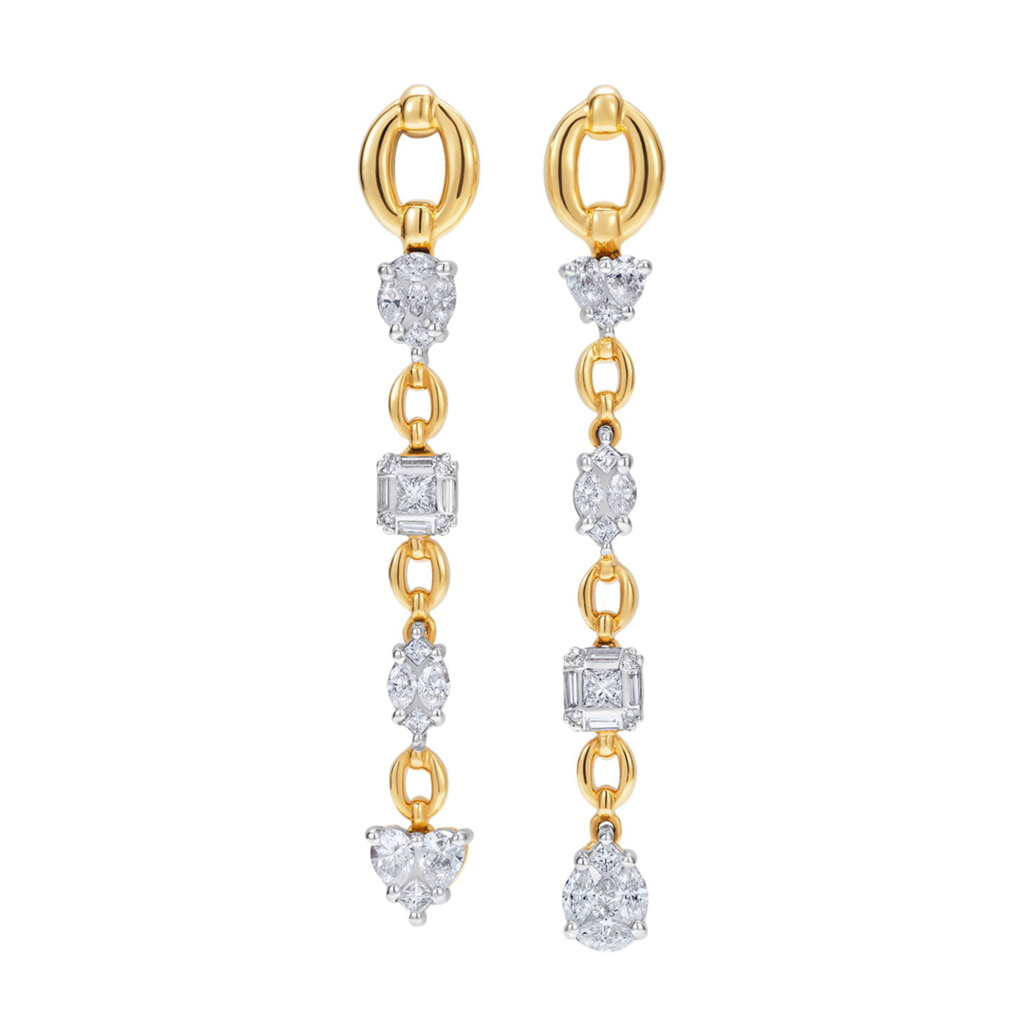 Catena Illusion Diamond Multistone Long Earrings