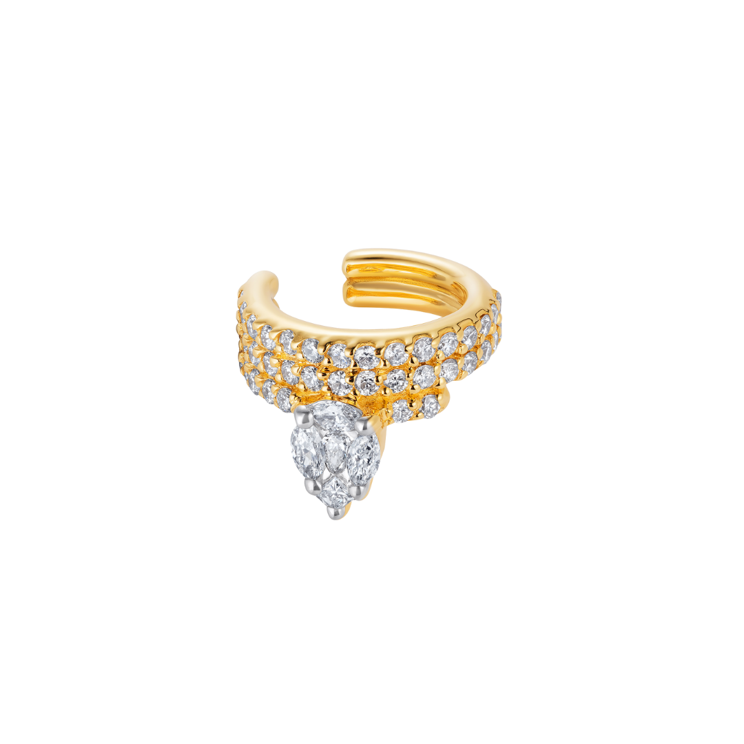 Le Cercle Illusion Diamond Pear Pavé Ear Cuff