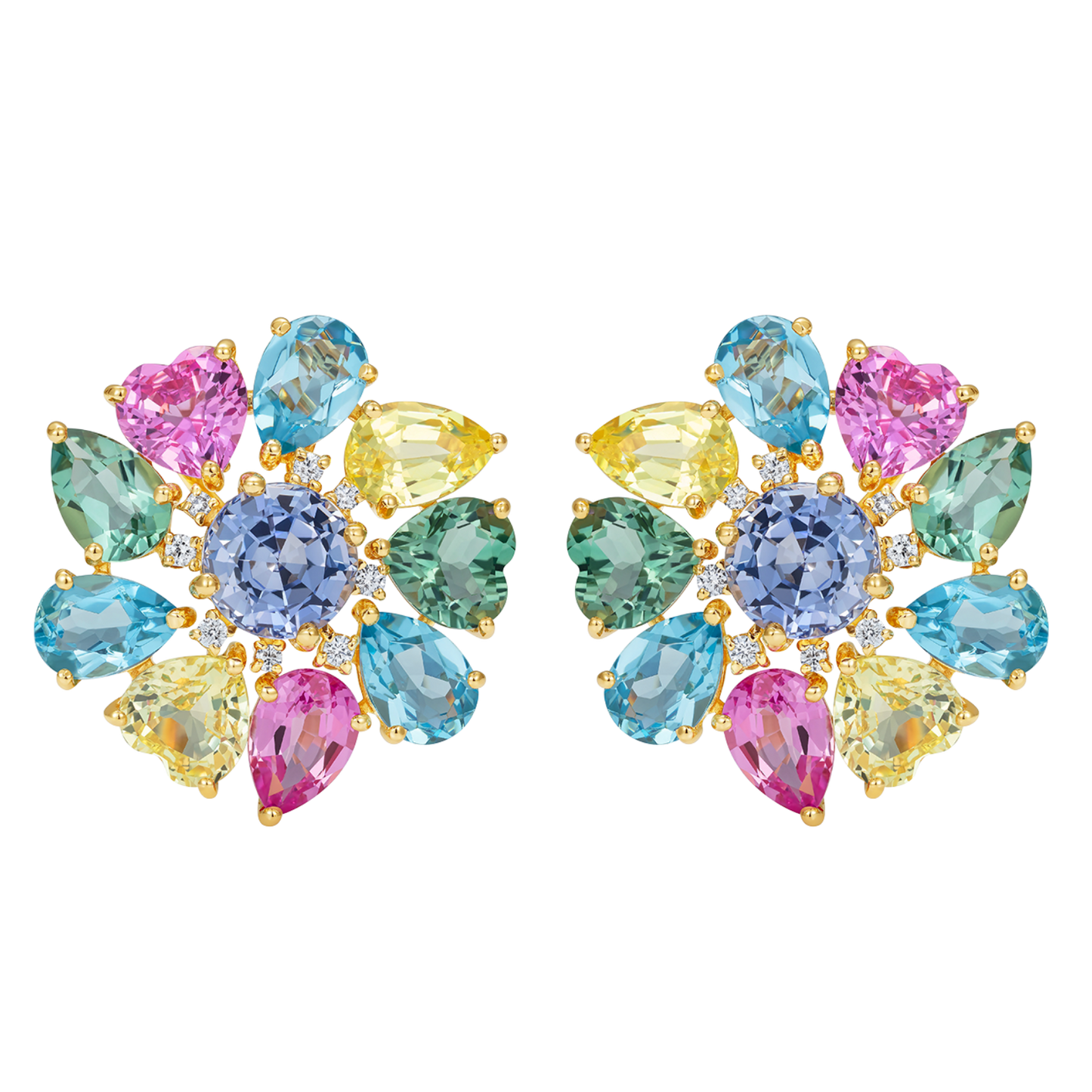 Catena Spring Flower and Leaf Large Stud Earrings