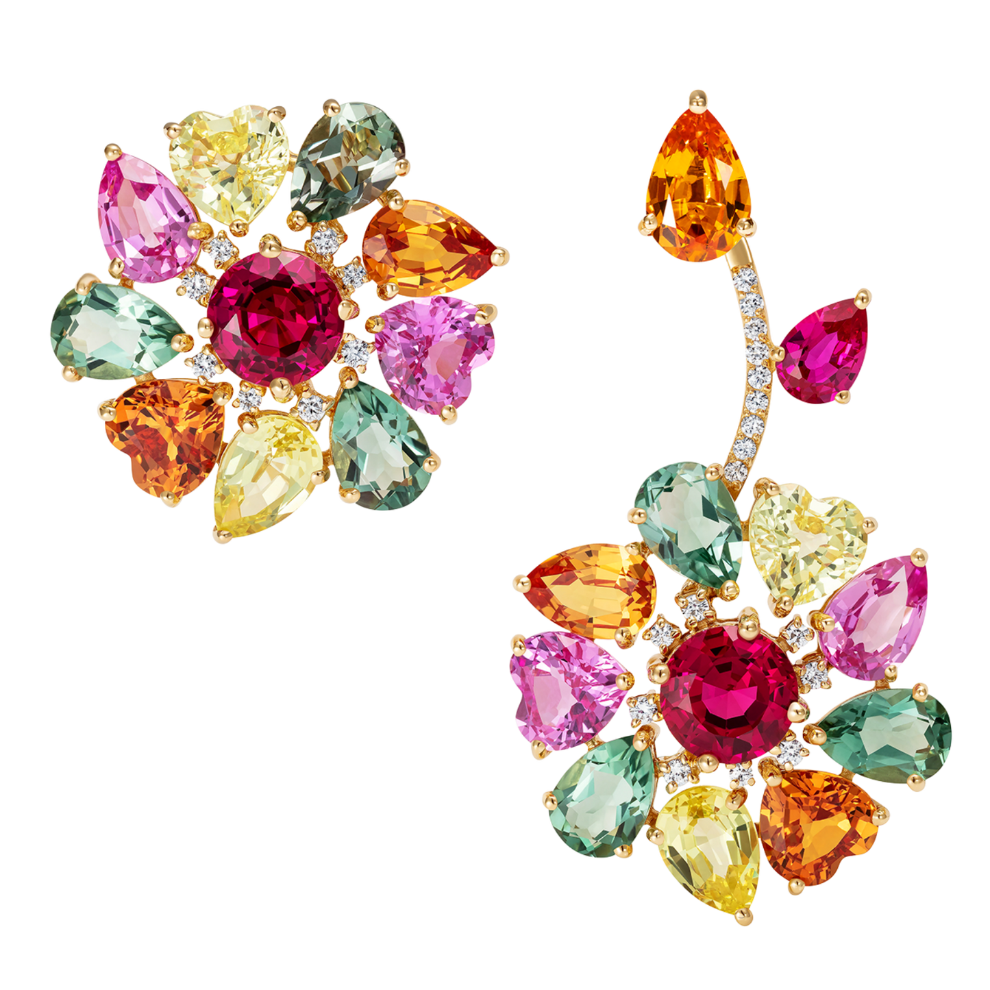 Catena Autumn Flower and Leaf Mismatch Earrings