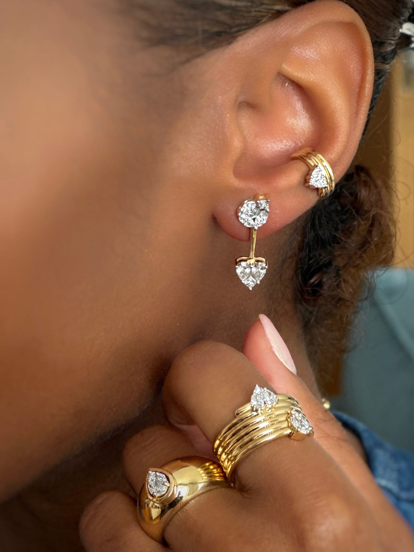 Le Cercle Pear Illusion Bombe Ring