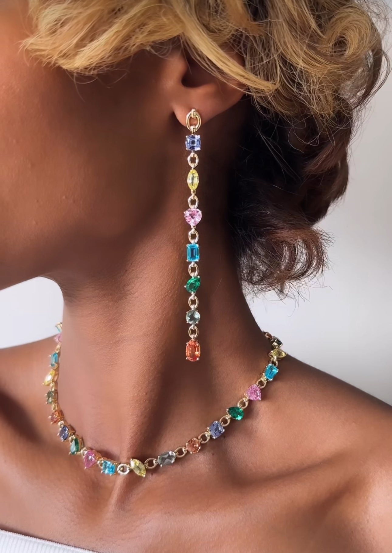 Catena Rainbow Extra Long Earrings