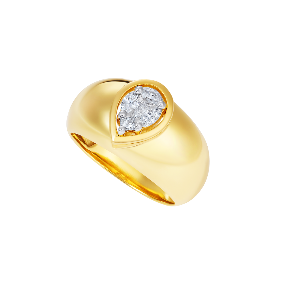Le Cercle Pear Illusion Bombe Ring