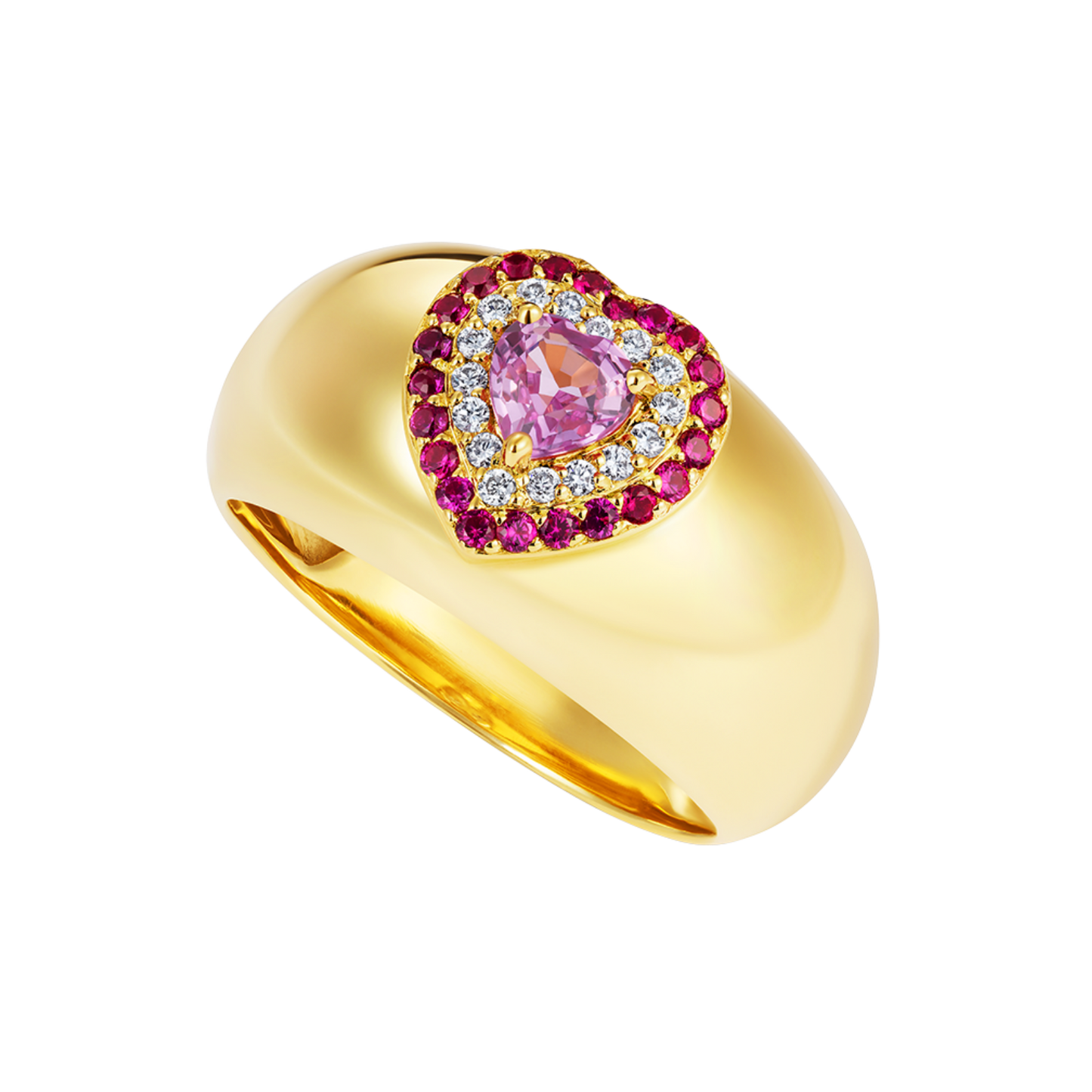 Le Cercle Heart Shaped Pink Sapphire Bombe Ring