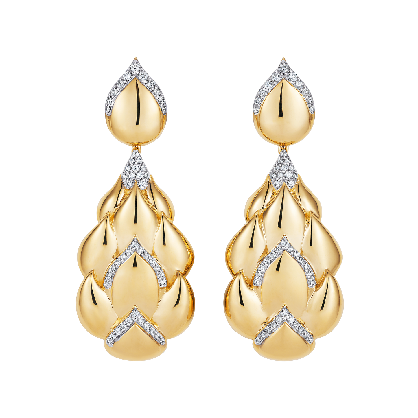 Cobra Large Pendant Diamond Earrings