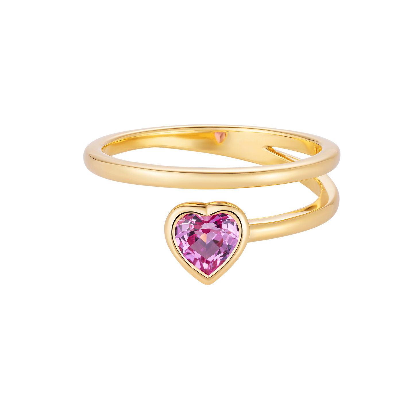 Le Cercle Pink Sapphire Heart Shaped Petite Ring