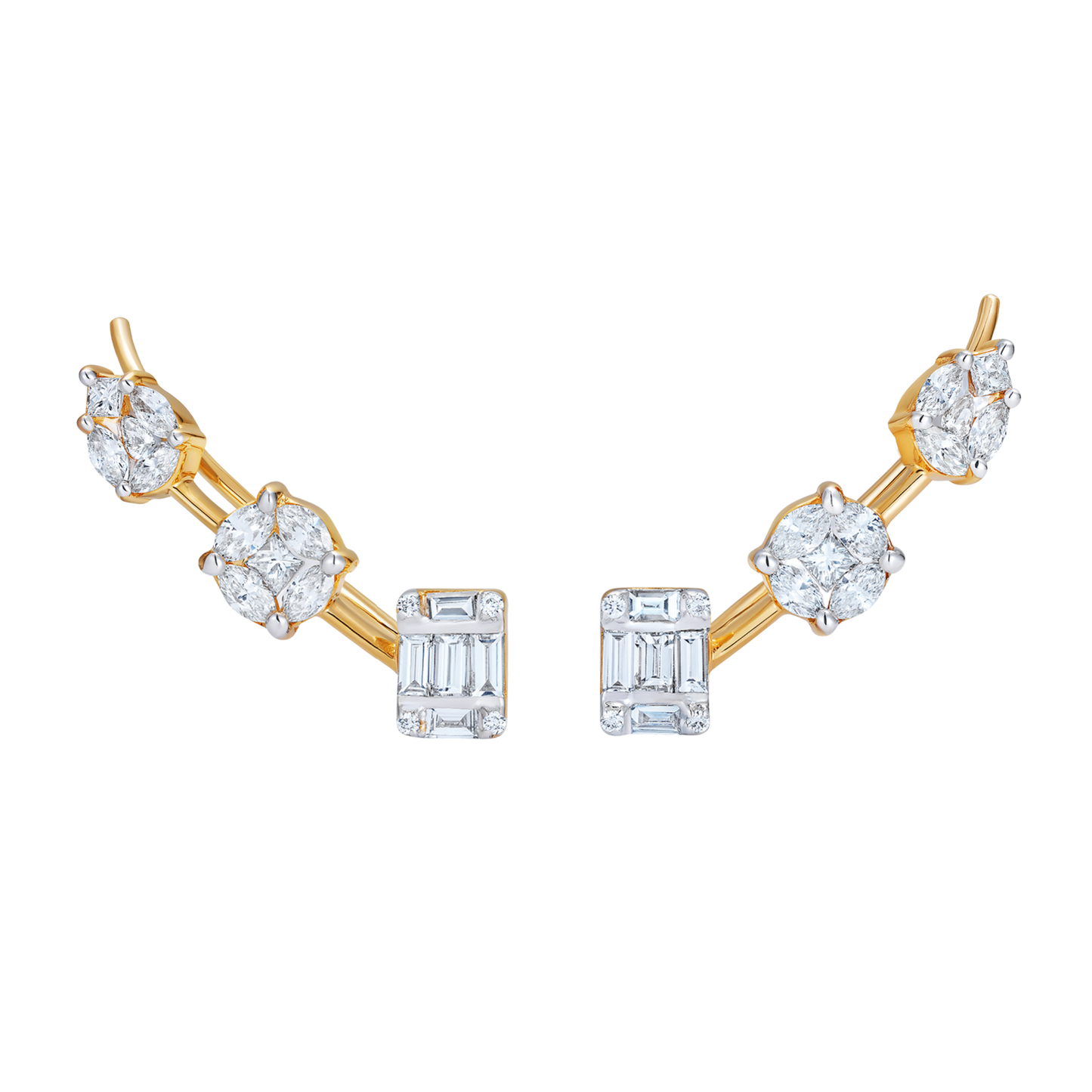 Le Cercle Floating Illusion Diamond Short Ear Climbers