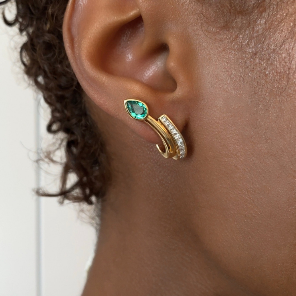 Le Cercle Emerald Serpent Ear climbers