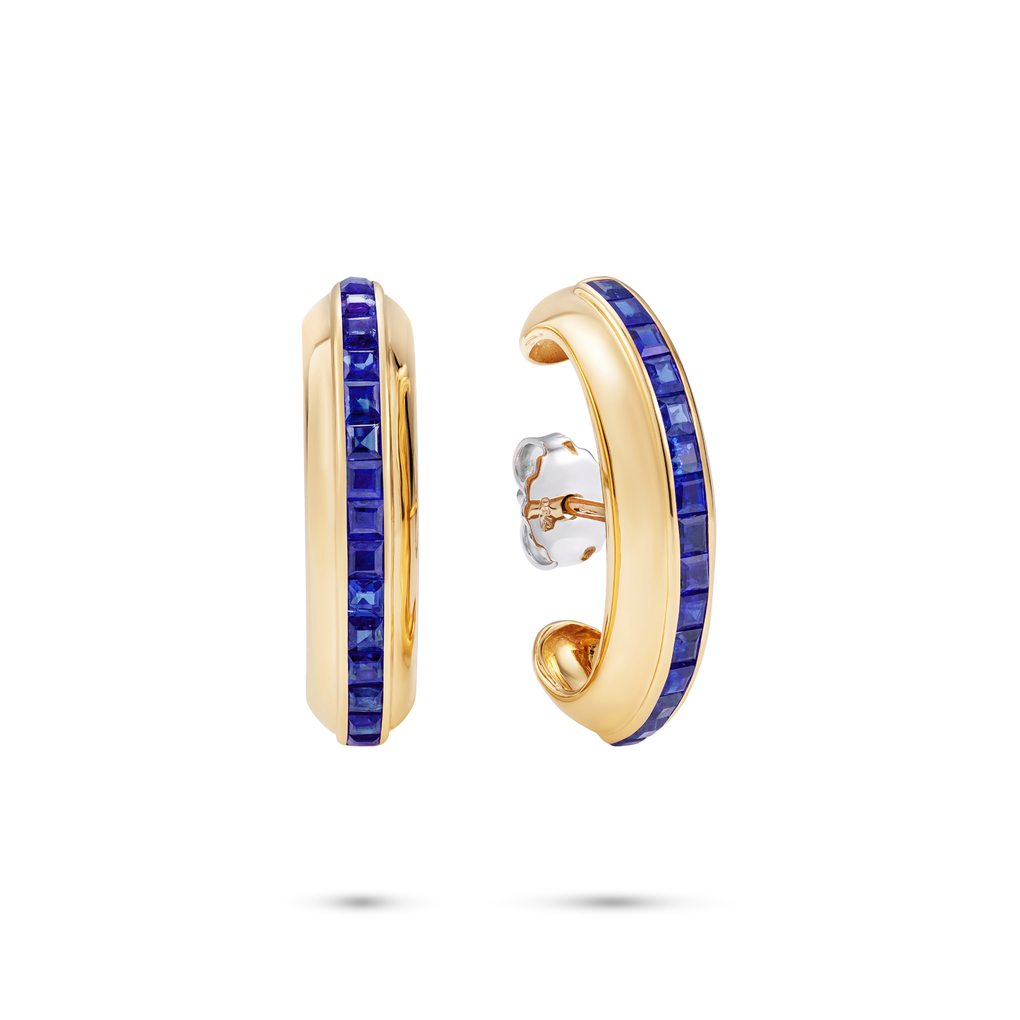 Le Cercle Ear Lobe Blue Sapphire Earrings