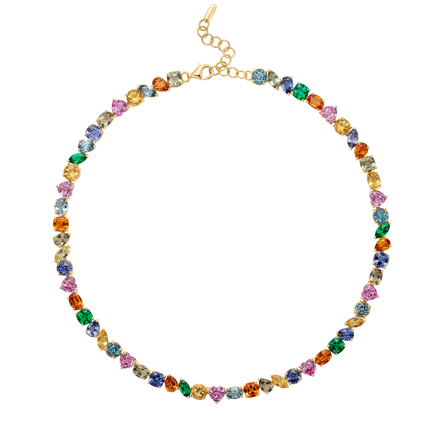 Catena Multi Stone Rainbow Tennis Necklace