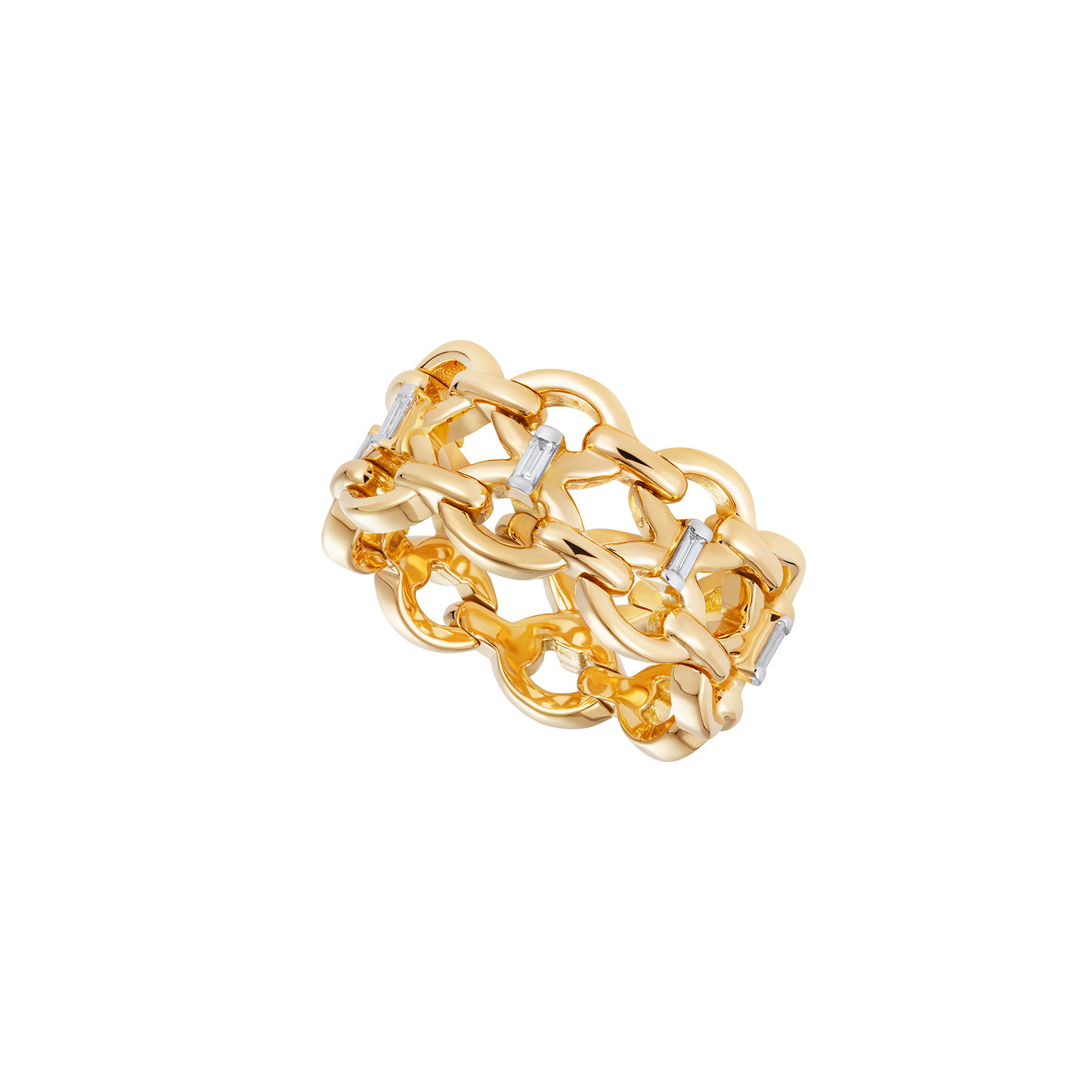 Catena Double Diamond Baguette Ring