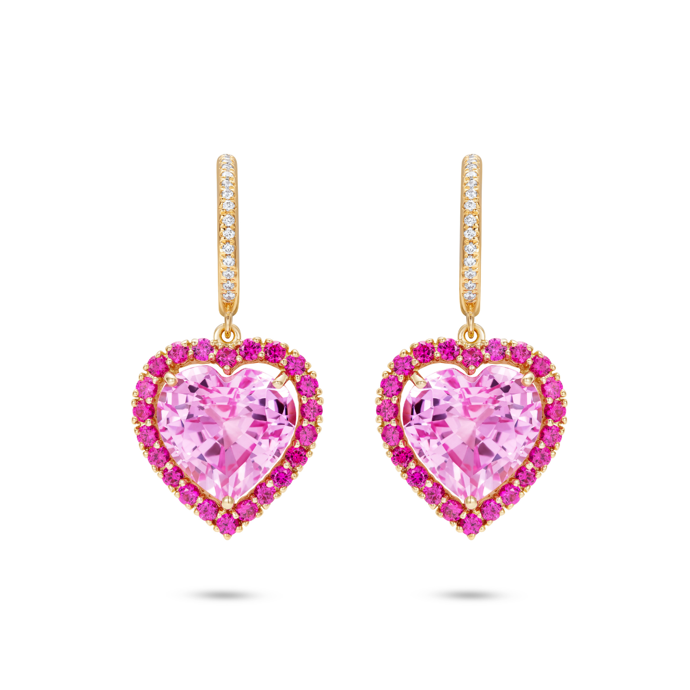 Le Cercle Heart Shaped Pink Sapphire Earrings