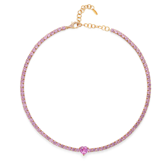 Le Cercle Pink Sapphire Tennis Necklace
