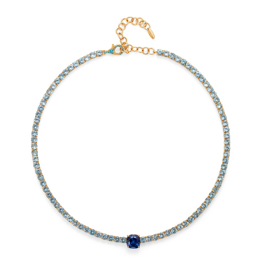 Le Cercle Blue Sapphire Tennis Necklace