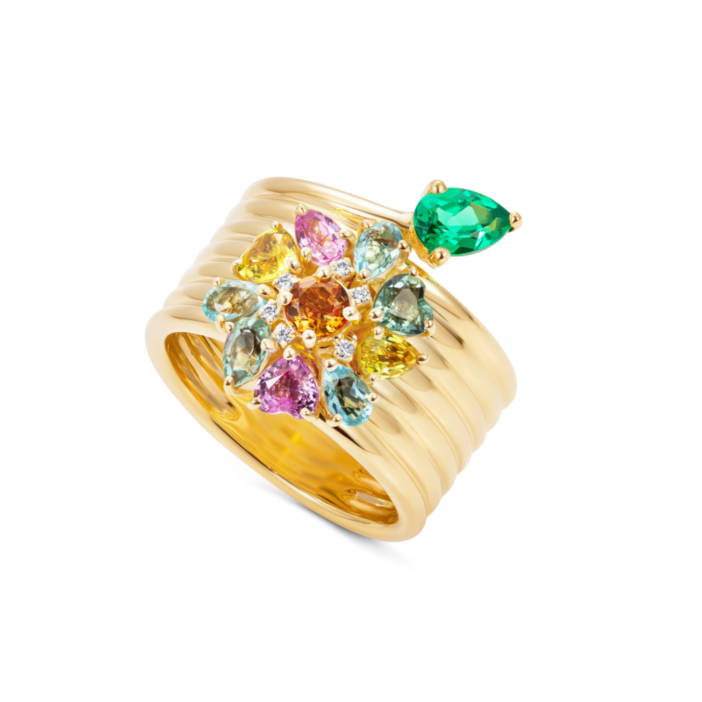 Catena Summer Love Flower and Leaf Ring