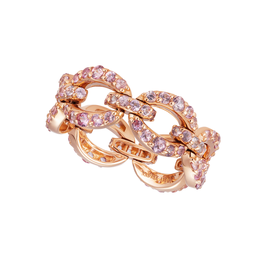 Catena Petite Pavé Pink Sapphire Ring