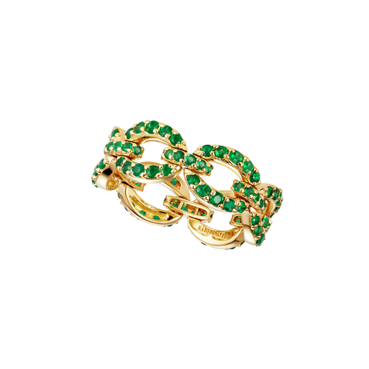 Catena petite pavé emerald ring