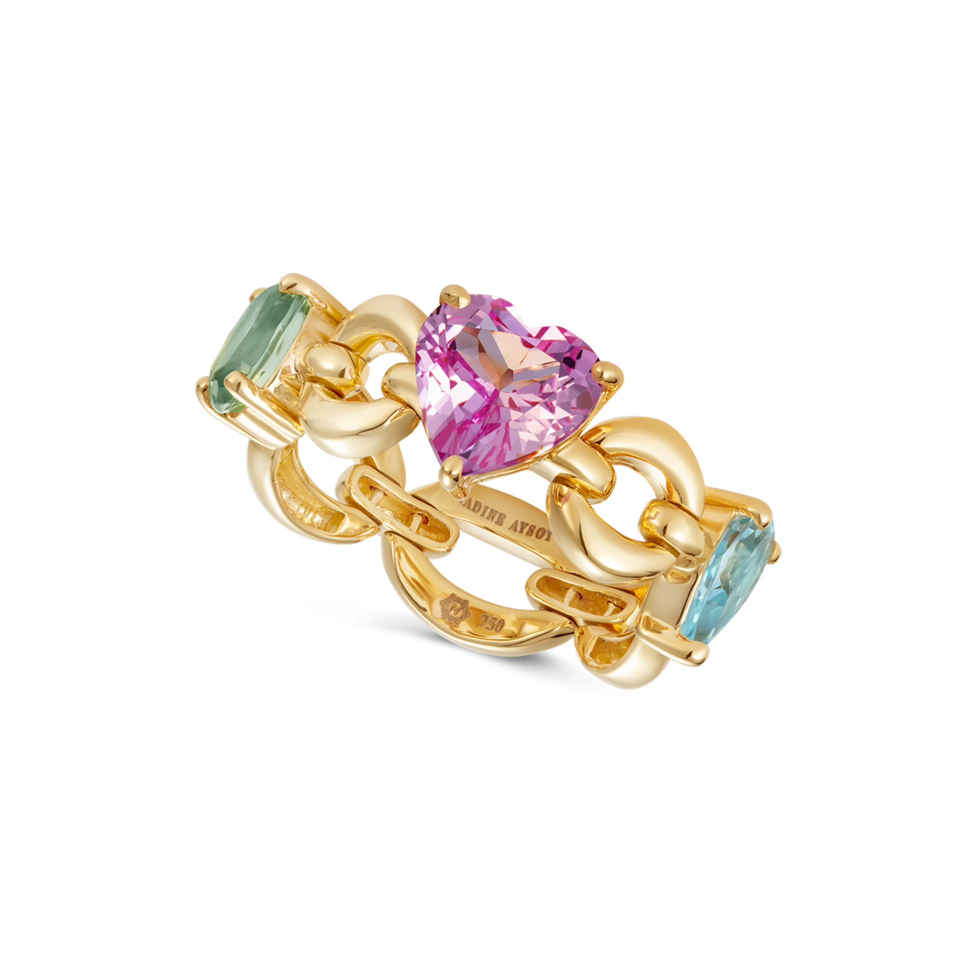 Catena Petite Multi Stone Pastel Rainbow Ring – Nadine Aysoy