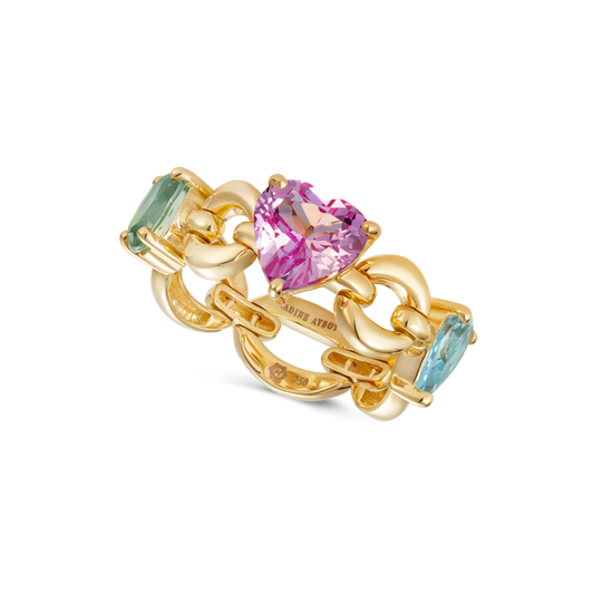 Catena Petite Multi Stone Pastel Rainbow Ring