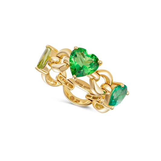 Catena Petite Multi Stone Green Ring