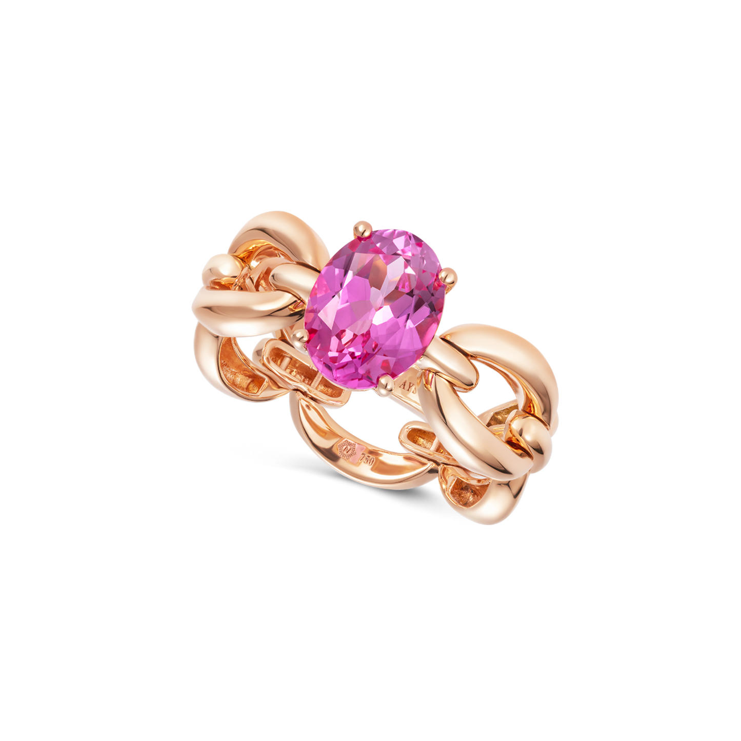 Catena Oval Pink Topaz Ring