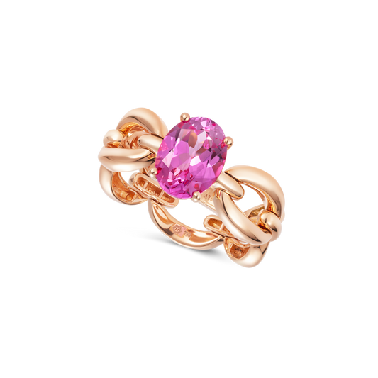 Catena Oval Pink Topaz Ring