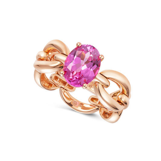 Catena Oval Pink Topaz Ring