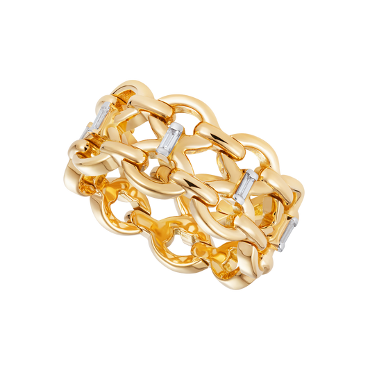 Catena Double Diamond Baguette Ring