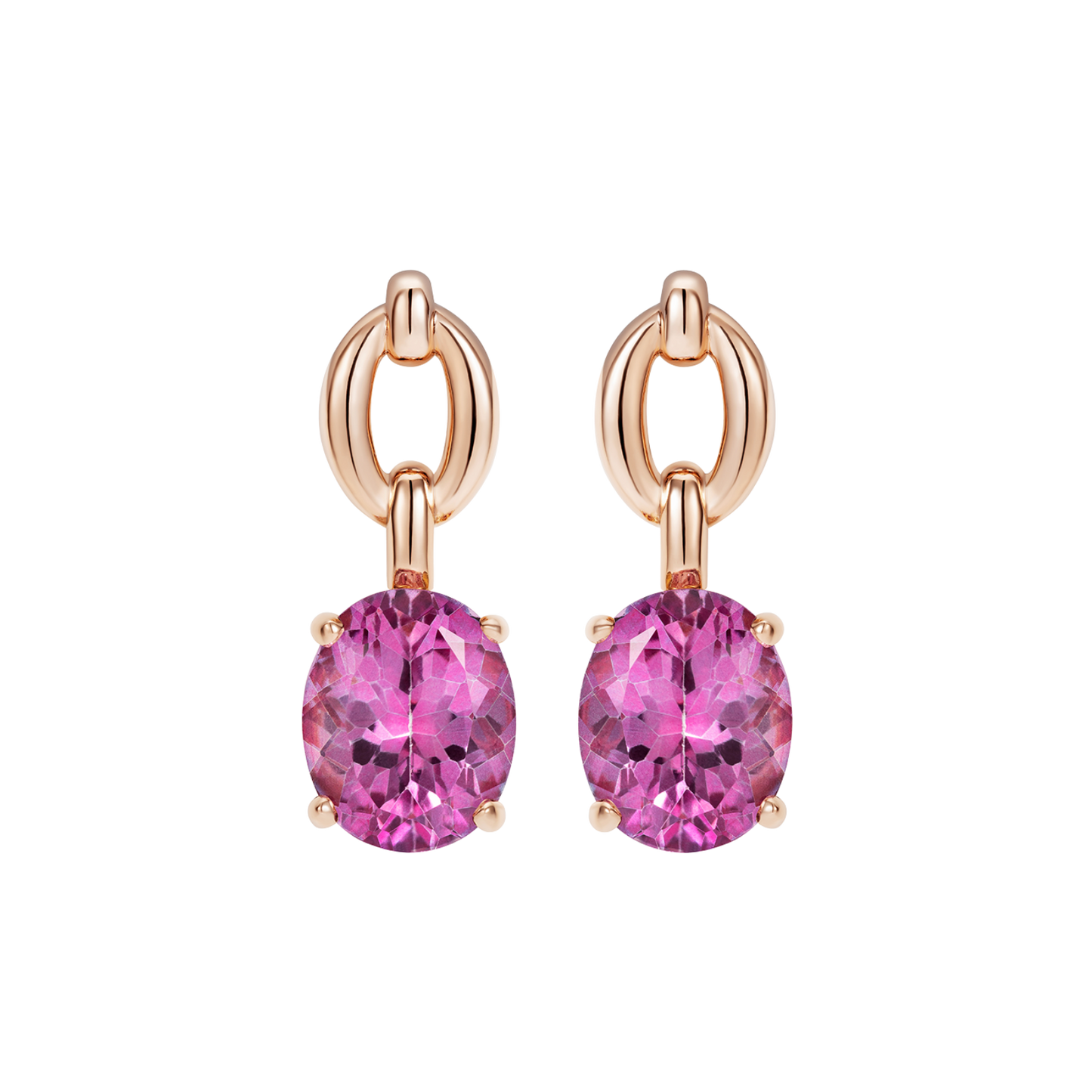 Catena Drop Pink Topaz Earrings