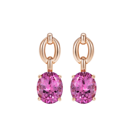 Catena Drop Pink Topaz Earrings