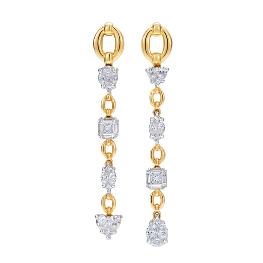 Catena Diamond Illusion Multistone Long Earrings