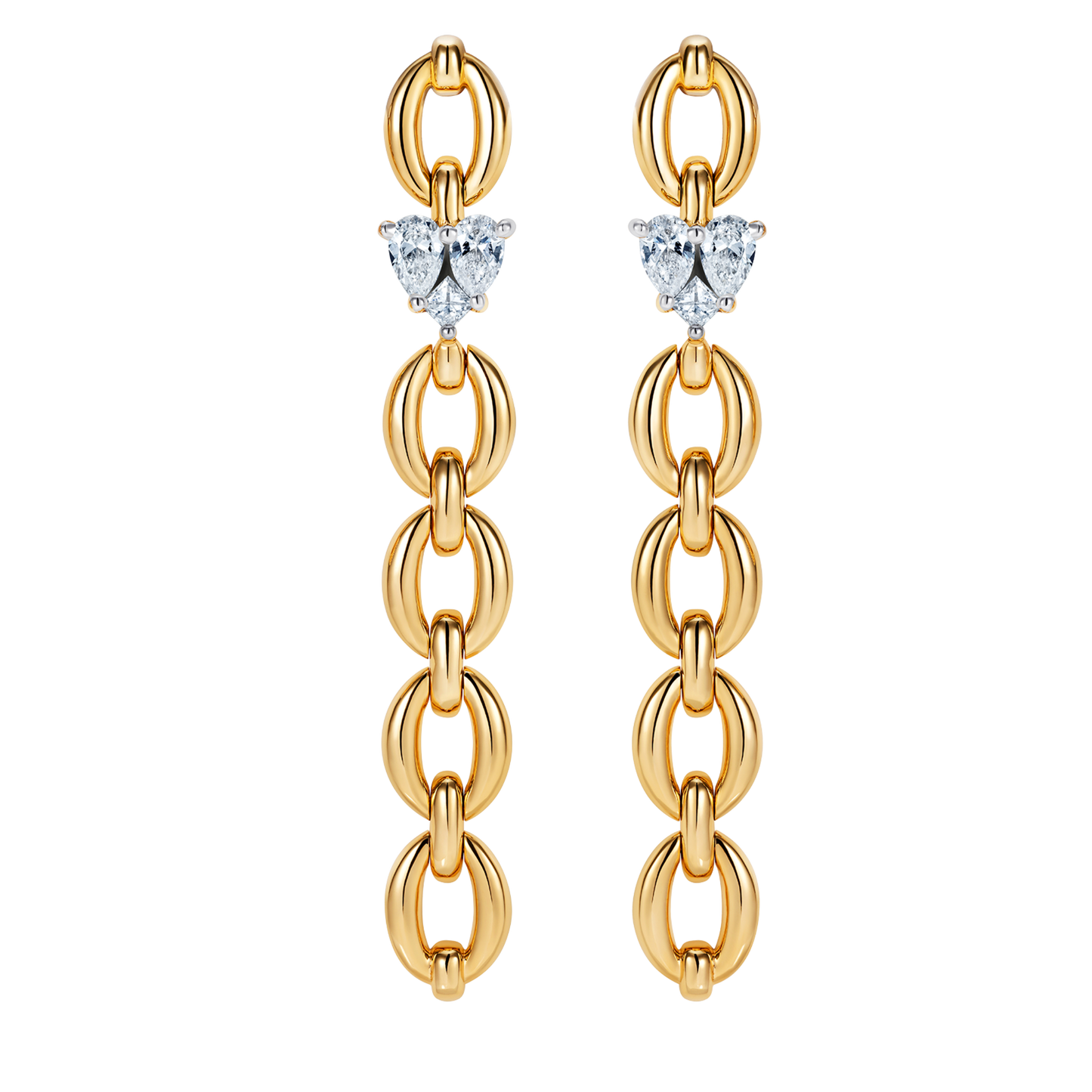 Catena Diamond Illusion Long Heart Earrings