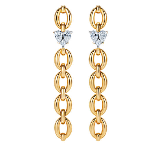 Catena Diamond Illusion Long Heart Earrings