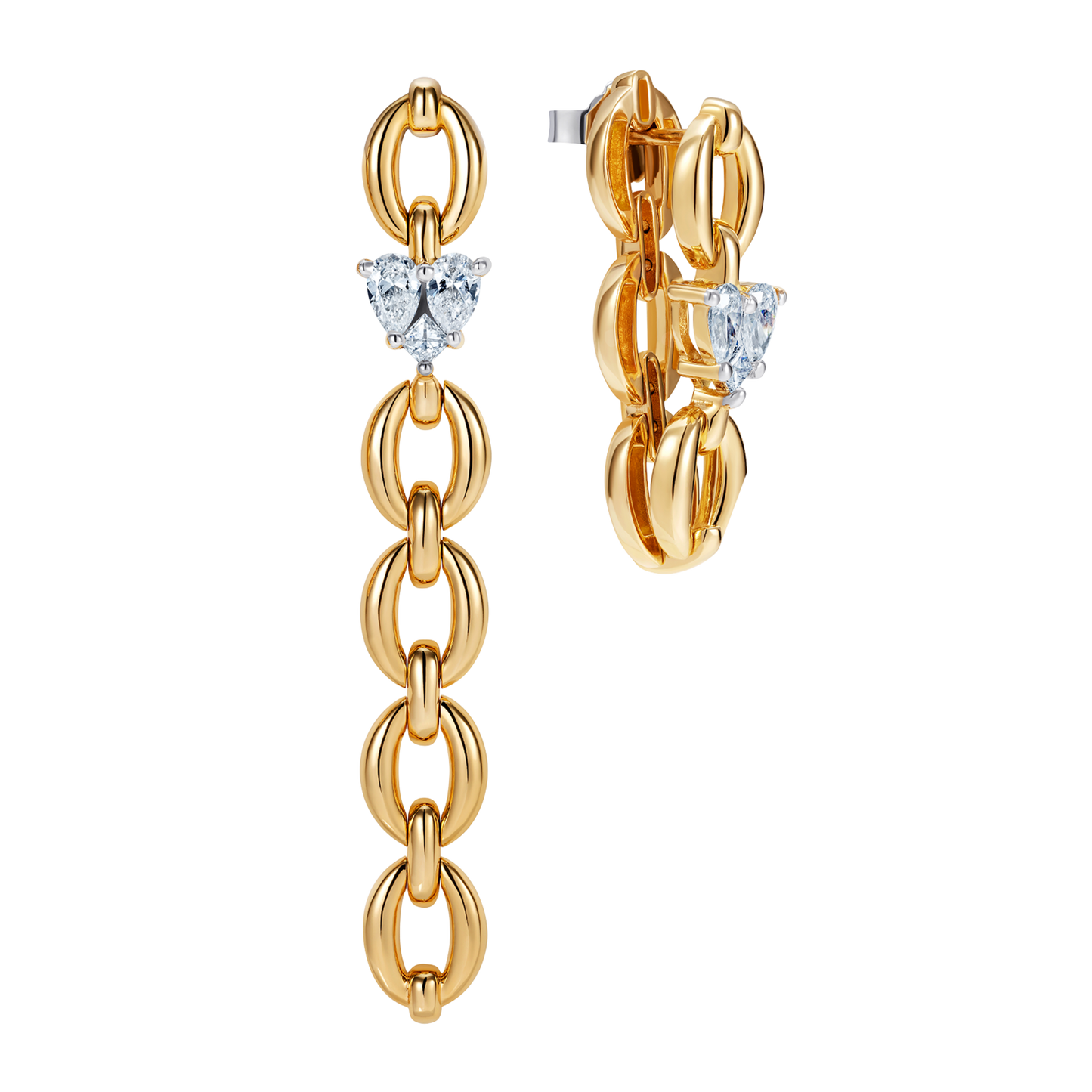 Catena Diamond Illusion Long Heart Earrings