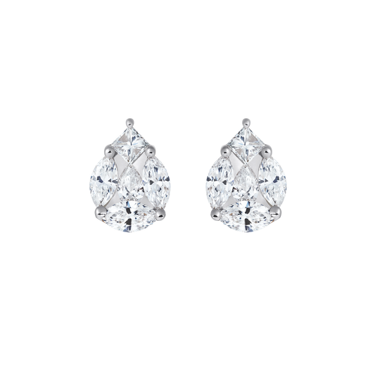 Le Cercle Illusion Pear Shaped Stud Earrings