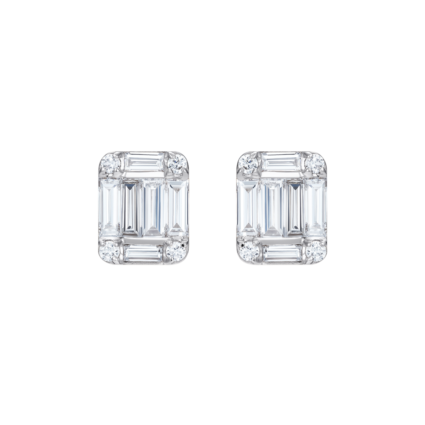 Le Cercle Illusion Emerald Shaped Stud Earrings