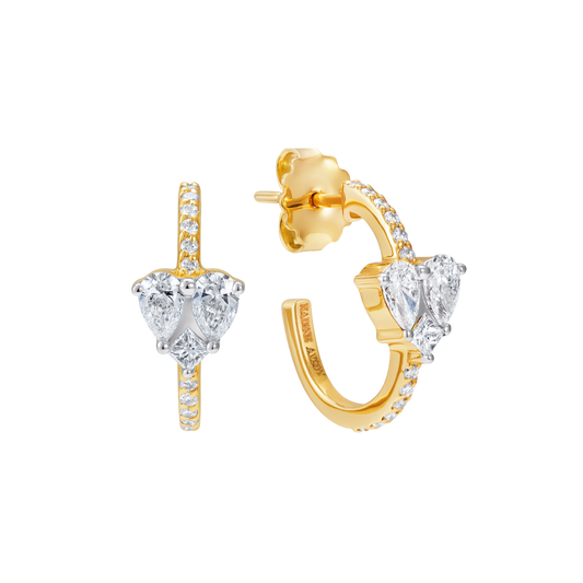 Le Cercle Illusion Diamond Heart Hoop Earrings