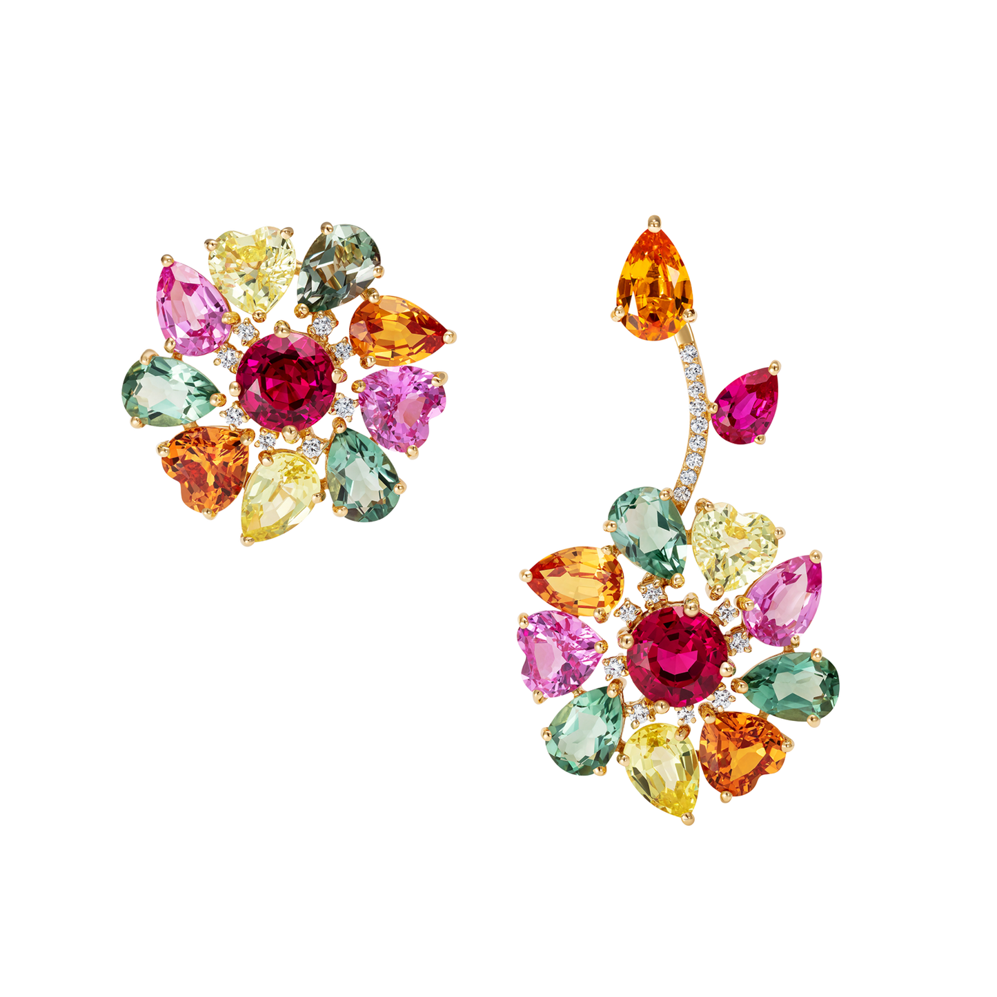 Catena Autumn Flower and Leaf Mismatch Earrings