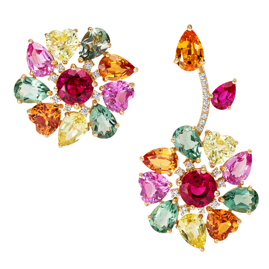 Catena Autumn Flower and Leaf Mismatch Earrings