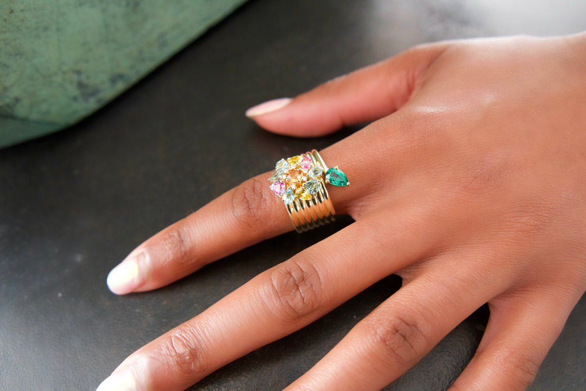 Catena Summer Love Flower and Leaf Ring