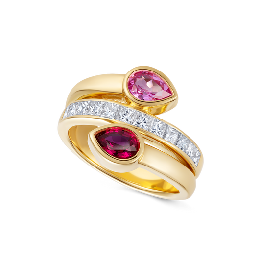 Le Cercle Serpent Ruby Double Ring